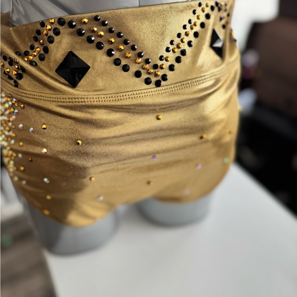Gold Rhinestone Dance Outfit - Picture 4 of 8